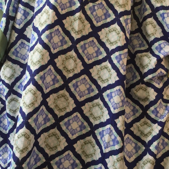 🌸NWT WINLAR MILLI” GEO BLUE & GREEN COVERUP CAFTAN DRESS - Picture 4 of 15